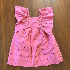 ZARA | NWT Pink Eyelet Dress with Ruffle Detail size 1 1/2 year